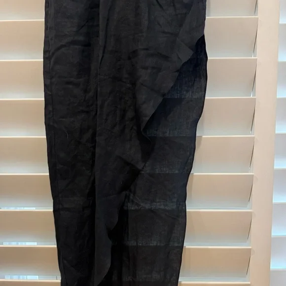 RUMER NWT Freya Black Linen Cut Out Maxi Dress M Reverie - Picture 9 of 13